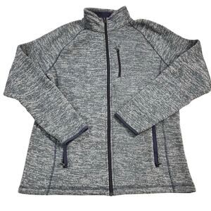 SwissTech Men's Soft Shell Heathered Navy Full Zip Jacket Size Medium Midweight